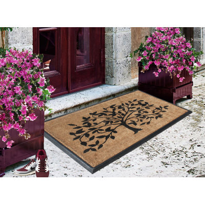 Brees Non-Slip Floral Outdoor Doormat
