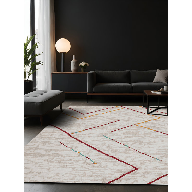 Tapis gris soyeux et moelleux, Carré 6 pi