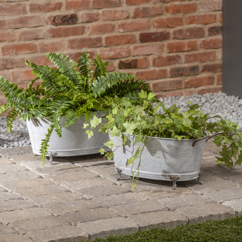 Ensemble de pots à fleurs muraux en métal 2 pièces Almin