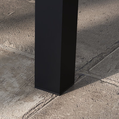 Outsunny Aluminium Outdoor Coffee Table Slat Tabletop 100cm x 60 cm Black