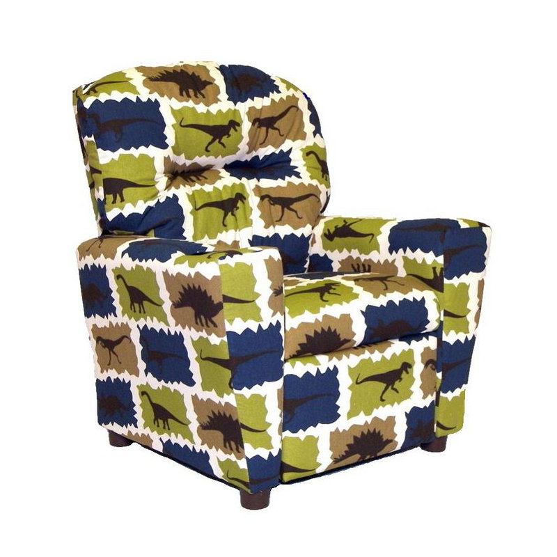 Kids 13'' Recliner Chair and Ottoman, Vinyl Black