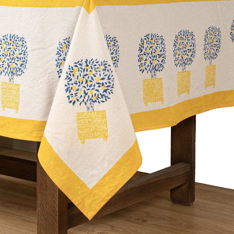 Lemon Tree Handmade Floral Tablecloth