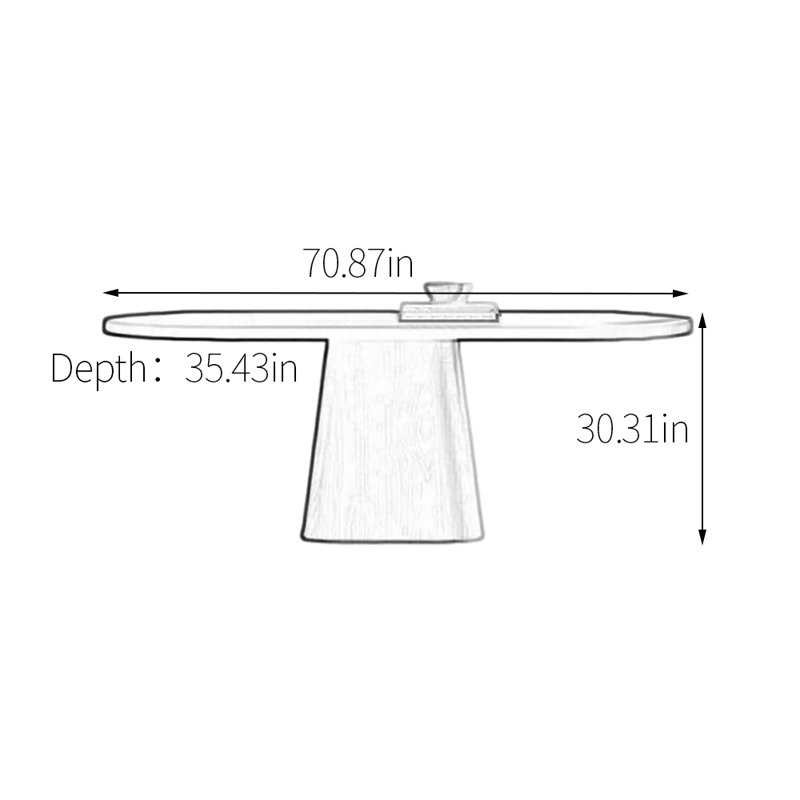 Table de style Stehouse, H 30,31 po x L 70,87 po x l 35,43 po