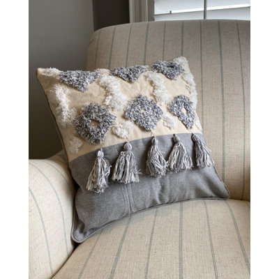 Geometric Cotton Blend Throw Pillow