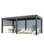 Pergola à persiennes 20 x 10 pi avec écrans rétractables, pavillon de jardin extérieur en aluminium avec toit imperméable réglable pour patio, terrasse et spa, gris foncé-87140726-131508061-131675113