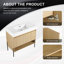 Ensemble de meuble-lavabo 36 po avec lavabo simple en résine, ensemble d'armoires de rangement modernes 2 portes, bois massif multicouche, chêne