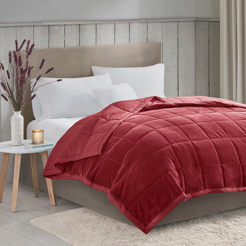 Couverture réversible en duvet HeiQ Smart, Bourgogne, Double