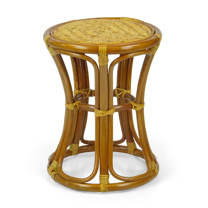 Romel Rattan Accent Stool, Colonial