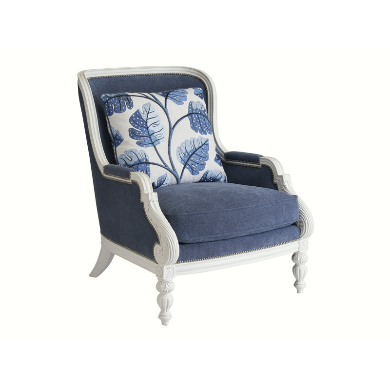 Kamari Armchair, Navy Polyester Blend