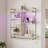 Floating Shelves for Wall with Lights and 6 Hooks