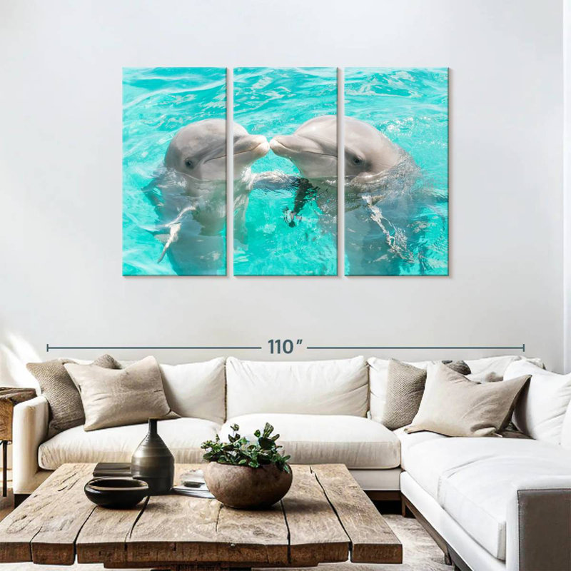 Brampt Dolphins Kissing, 48" H x 74" W
