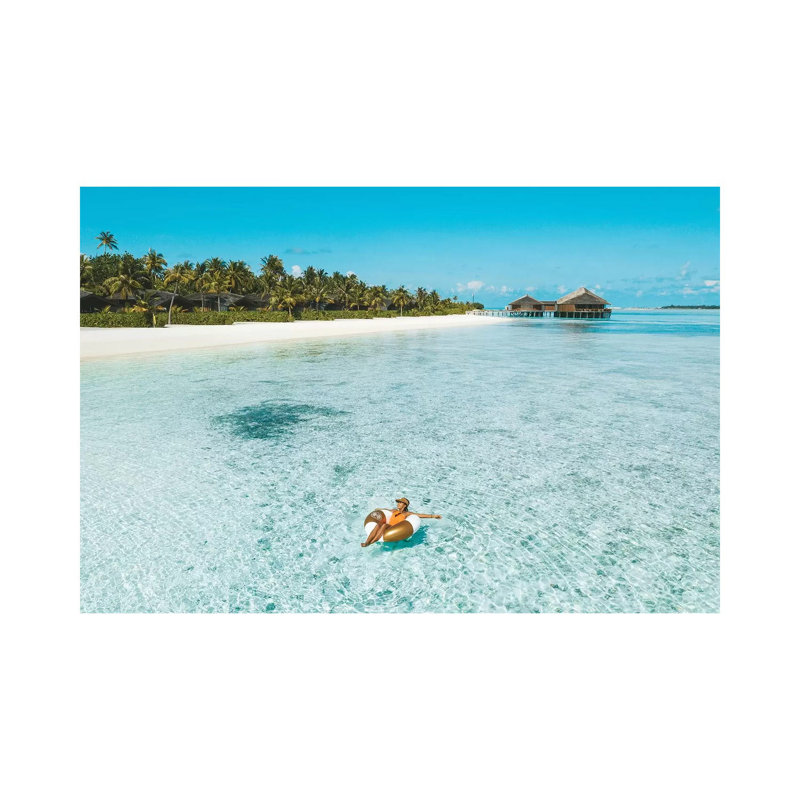 Maldives Resort Ocean Girl Pool Ring by James Vodicka - Wrapped Canvas Gallery-Wrapped Canvas Giclée, 66.04 cm H x 45.72 cm W