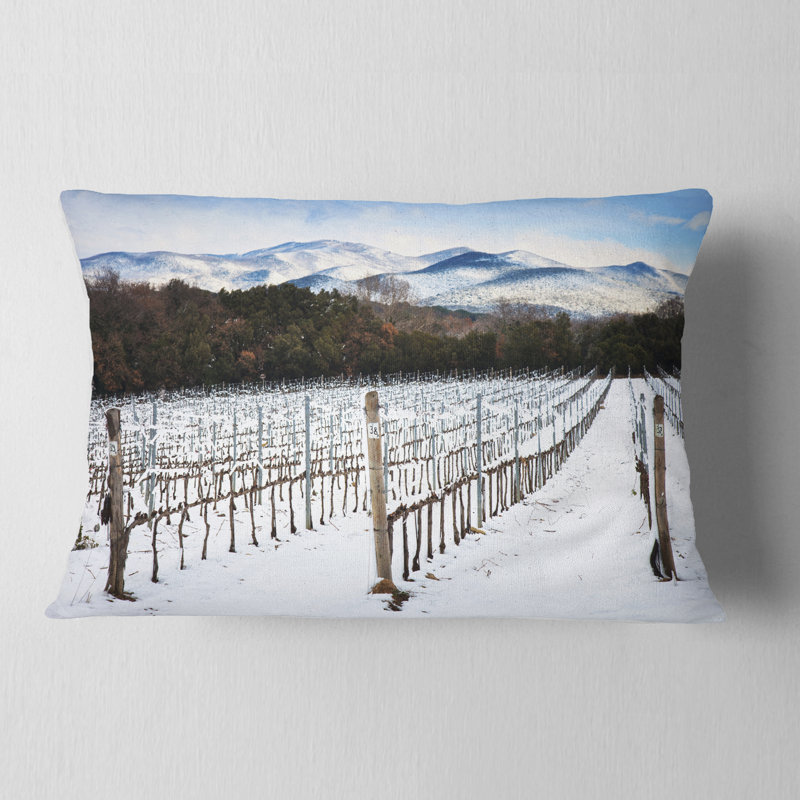 Coussin enneigé enneigé en Italie - Paysage, 12 po x 20 po, Rectangulaire