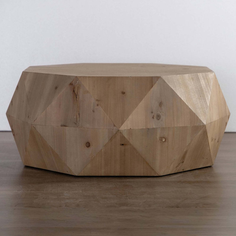 Three-Dimensional American Retro Style Coffee Table, Natural