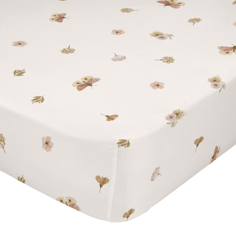 Sumaya Insects - Piece Standard Cot Fitted Sheet, W60 x L120cm