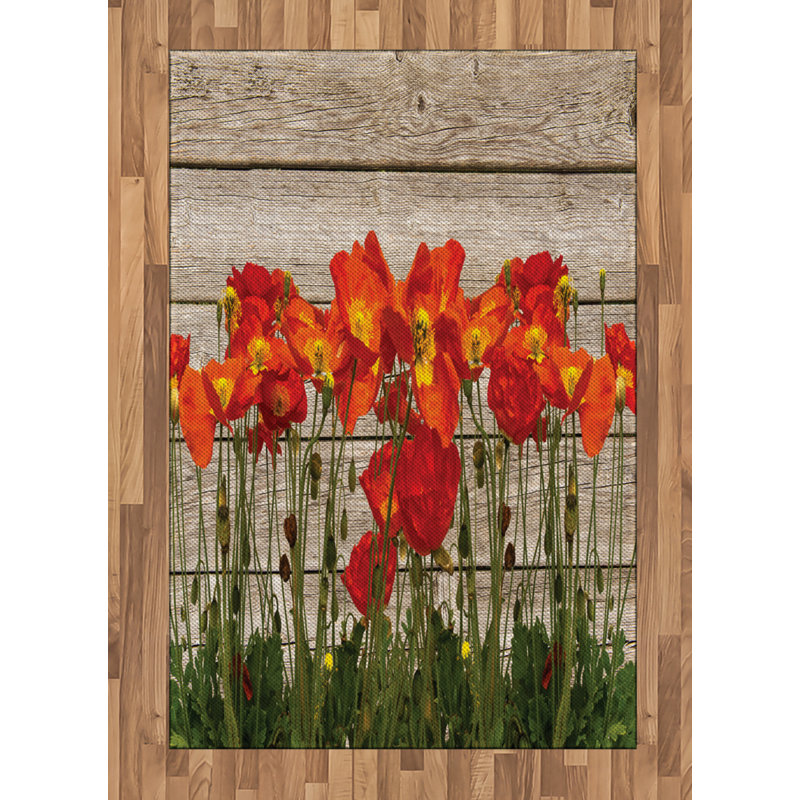 Tapis décoratif rustique en fibre de polyester à haute densité, Rectangle— 4 pi x 5 pi 8 po