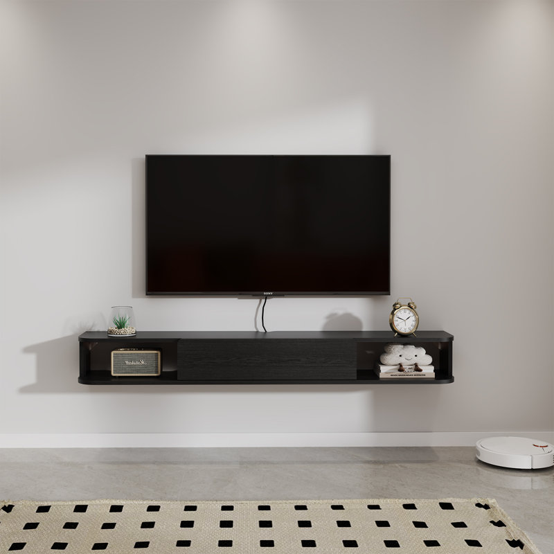 Floating Tv Stand With Drawer, Wall-mounted Tv Cabinet, 7.04"H x 59"L x 9.76"W
