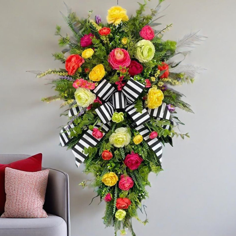 Couronne de printemps pour porte d'entrée