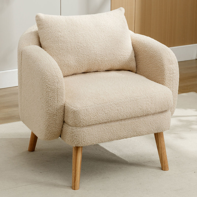 Kruse Upholstered Armchair, Beige Teddy
