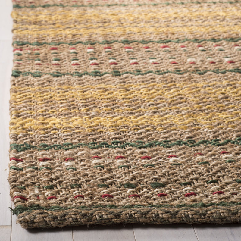 Chappell Natural Fiber Hand Woven Jute Striped Rug, Rectangle 3' x 5'