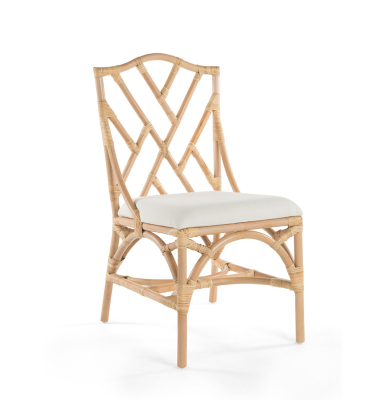 Alderson 20'' H Cotton Upholstered Side Chair, Natural