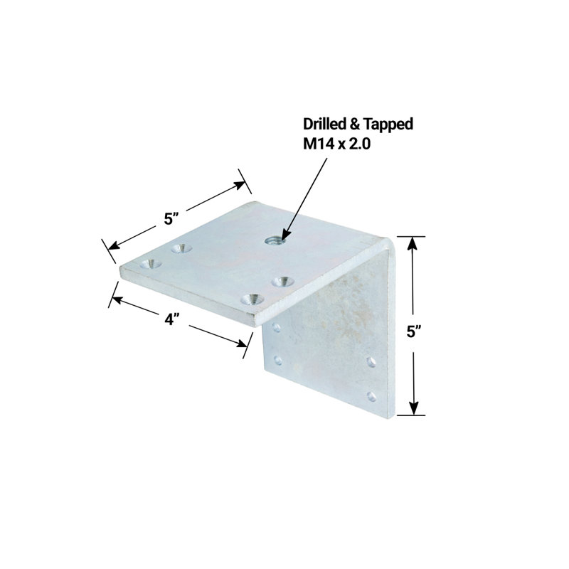 Angle en acier FHC GRWA2 - 5 po x 5 po x 5/16 po, zinc - paquet de 10