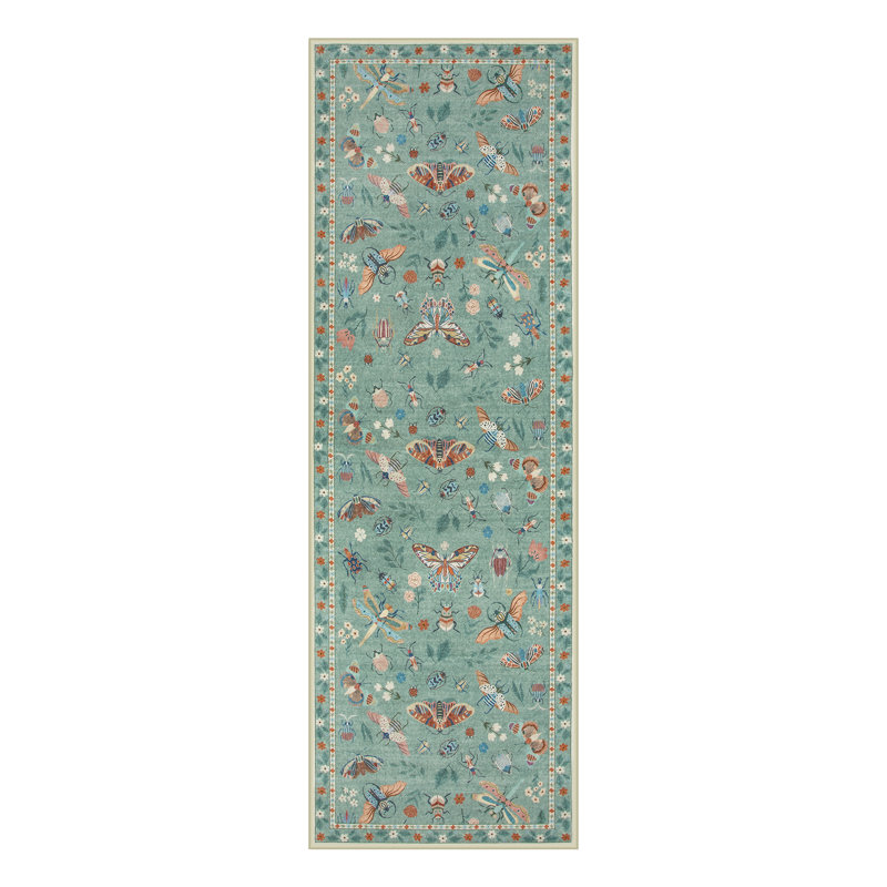  Insect Print Washable Rugs for Living Room Ultra-Thin Non-Slip Modern Bedroom Large Carpet, Tapis de couloir 2 pi x 6 pi