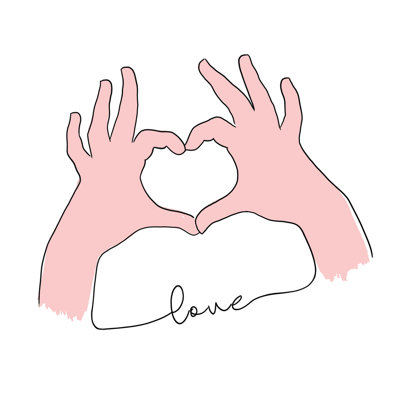 Love Heart Hands - Wrapped Canvas Print