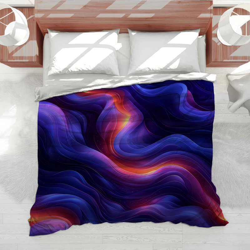 Abstract Waves Bedding Art Comforter Modern, King Comforter