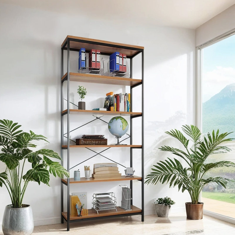 Étagère à livres H 70,9 po x l 31,5 po Folkert, Brun