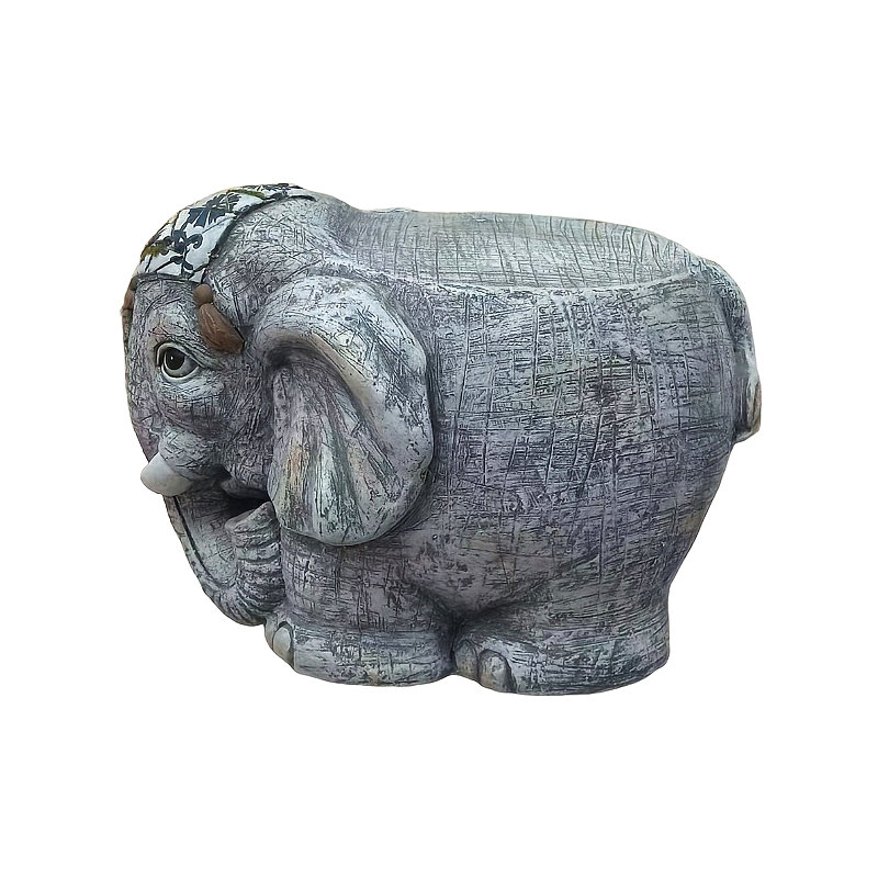 14" Garden Elephant Model Stool, Simulated Animal Sculpture Art Piece, Resin Garden Stool, Suitable For Placement In Living Rooms, Balconies, Offices, Outdoor Gardens, Courtyards, Lawns, The First Cho
