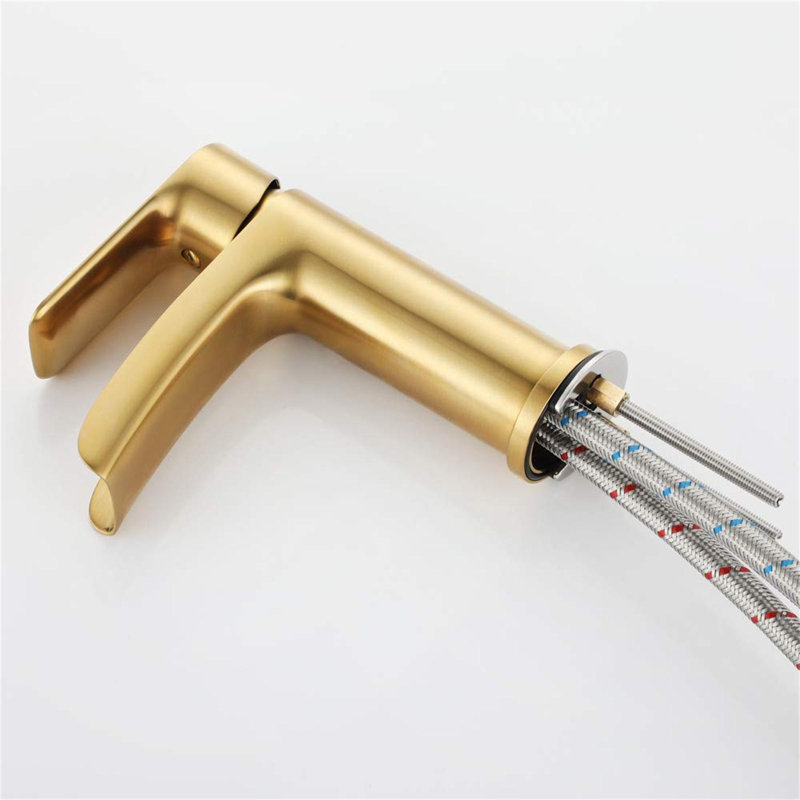 Single-Hole Single-handle Bathroom Faucet, Brushed Gold