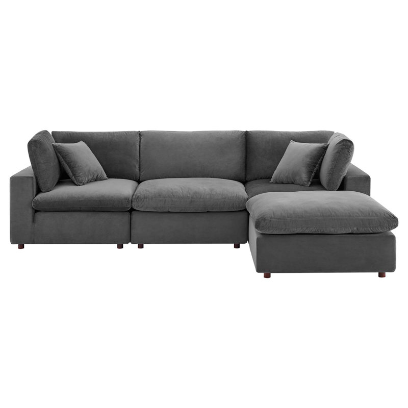 Canapé modulaire réversible en velours Commix, Gris