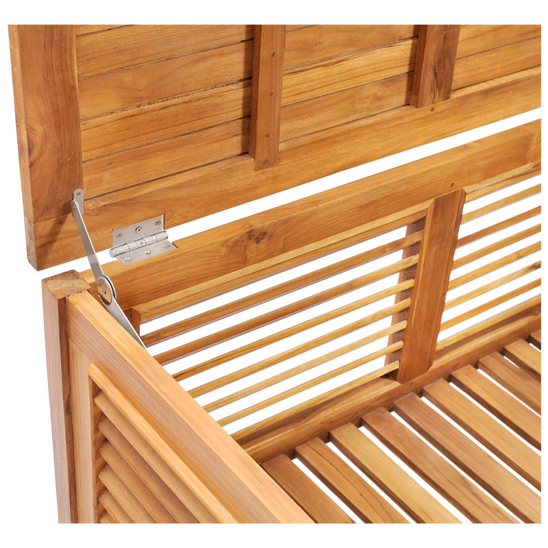 Chic Teak 76'' W Water Resistant Solid Wood Teak Deck Box in Honey Tone Teak