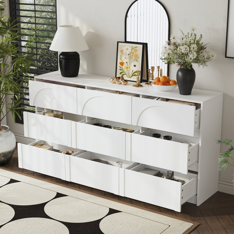 9 Drawer Dresser, White