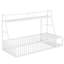 Structure de lit grande taille avec clôture de sécurité, lit de sol en métal avec bureau et tablettes de rangement, maisonnette pour enfants,-15241055-15241049