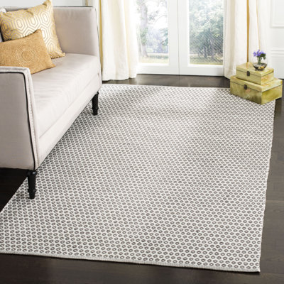 Tapis gris / ivoire en coton tissé à plat à la main Church Street