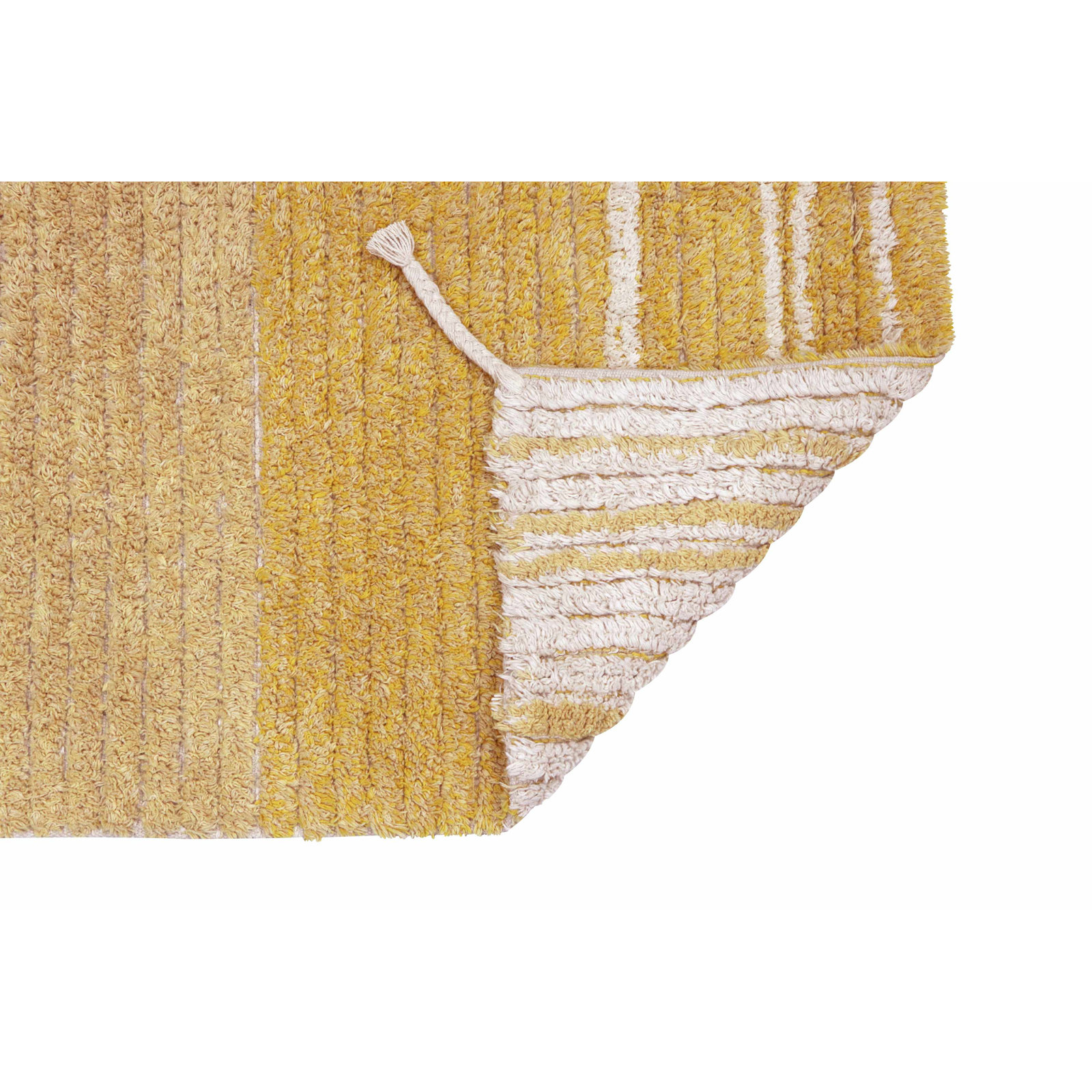 Reversible Twin Amber Washable Striped Rug, Rectangle 2' 7" x 4' 7"