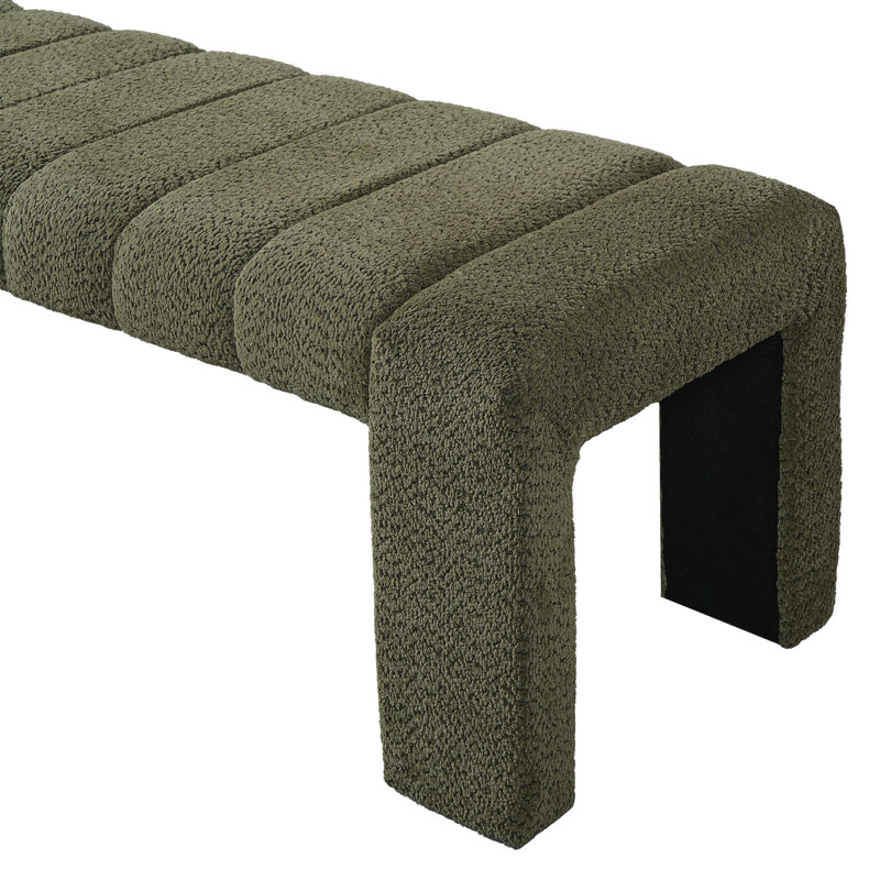 Banc rembourré 63 pouces Minimalist, Vert