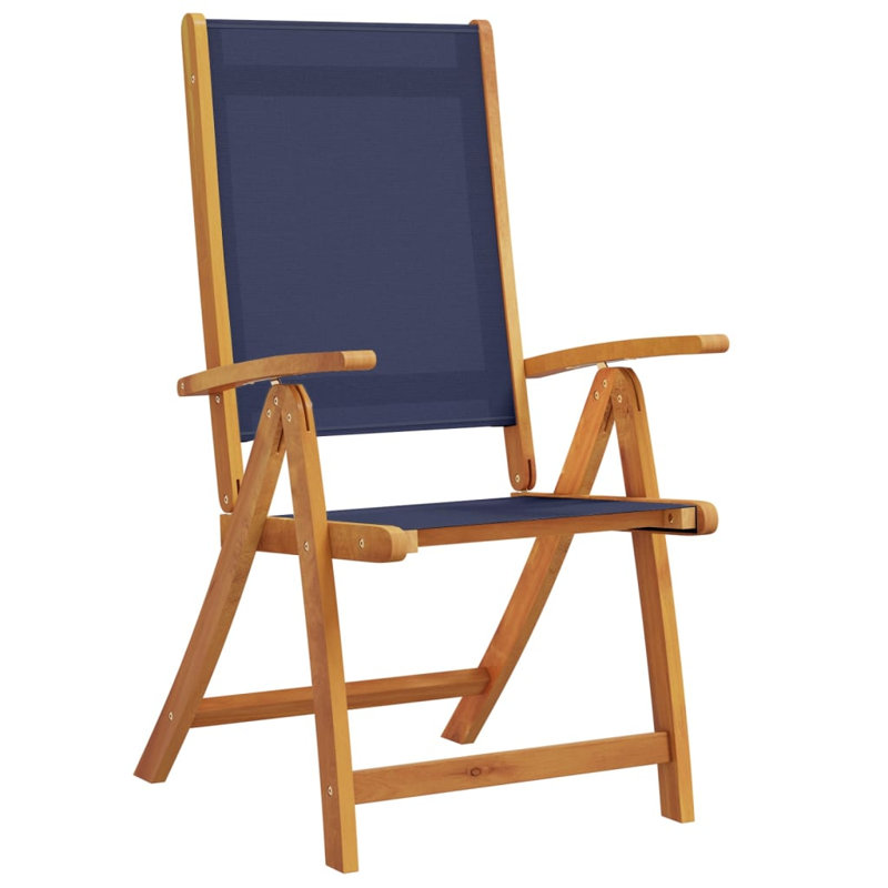 Outdoor Table Set, Blue, 5 Pieces: Table, 4 Chairs, Oval: 75cm H x 170cm W x 80cm D