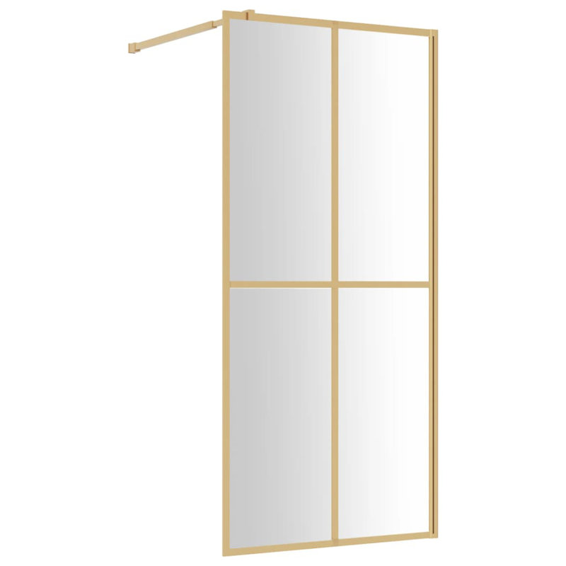 Winchcombe 195mm H Framed Walk In Glass Screens with Glass, Gold, 80cm W