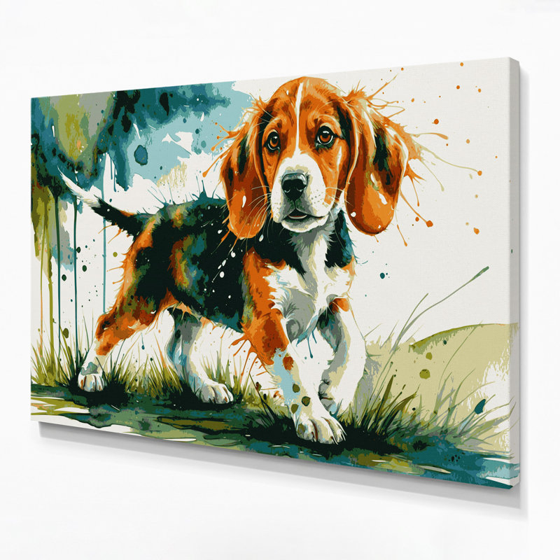 «Dogs Beagle», art mural sur toile, H 24 po x l 36 po