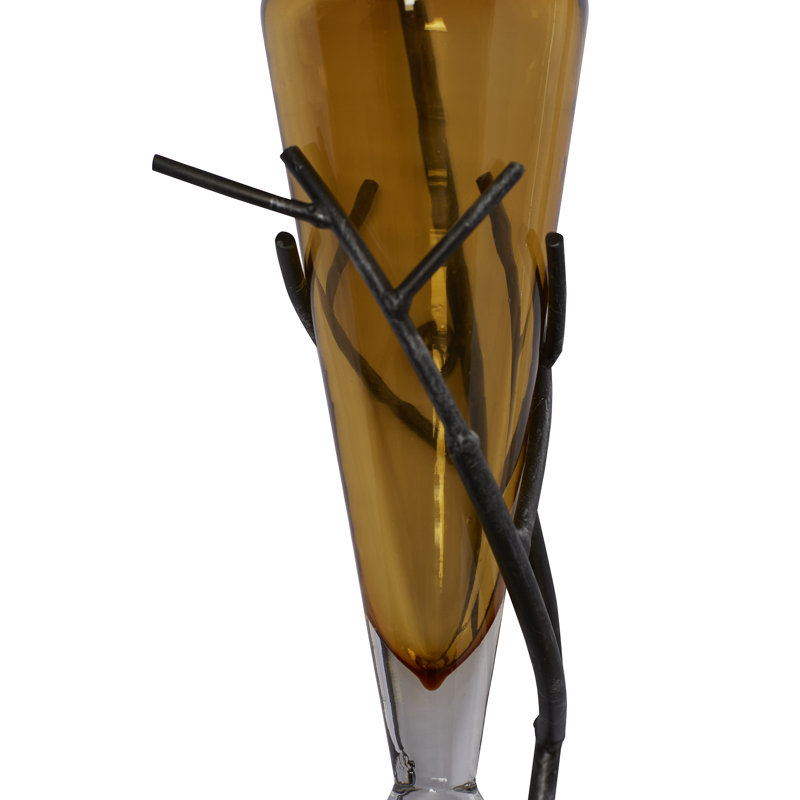 Vase mural en verre 22 ", Amber