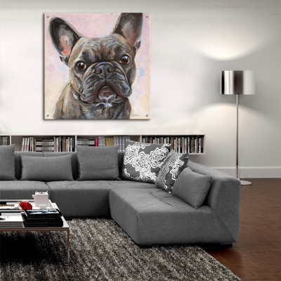 Art mural en verre Red Barrel Studio «Must Love Dogs French Bulldog» par Lindsay Kivi