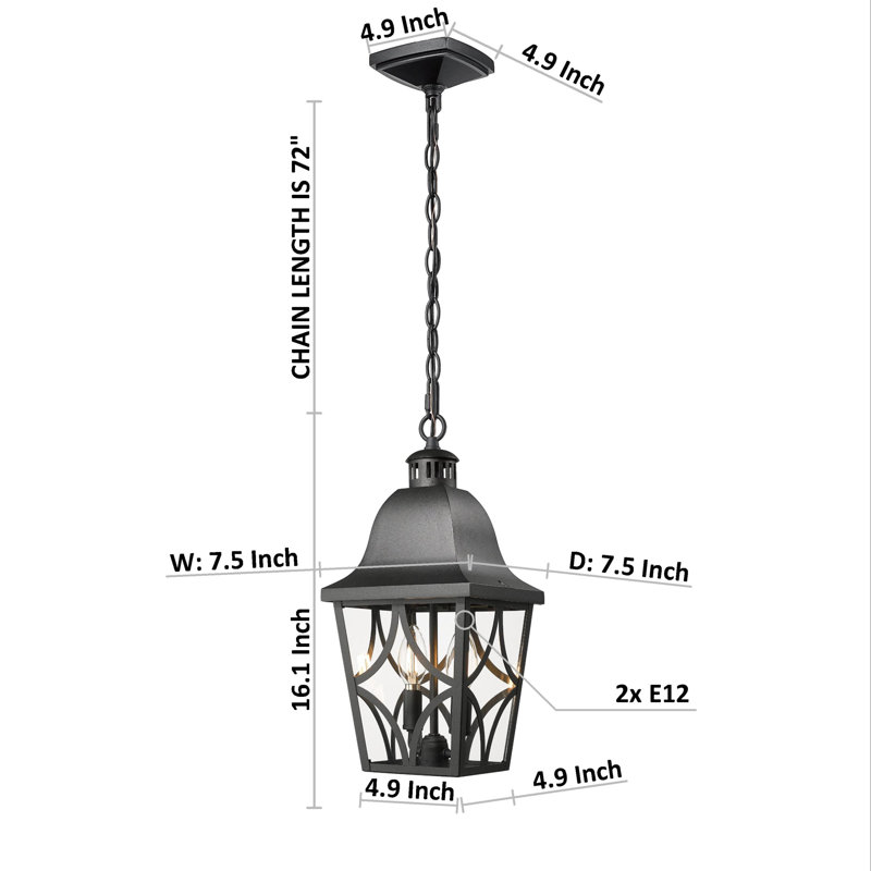 Luminaire suspendu imperméable pour l'extérieur