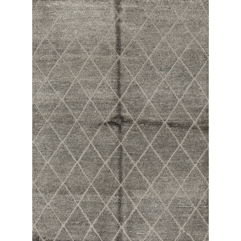 Tapis gris anthracite de haute qualité noué à la main