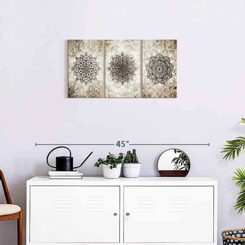 Impression sur toile Zen Mandala Patina, H 32 po x l 15 po x P 1,25 po