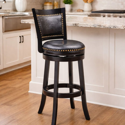 Coriyah Swivel Upholstered Counter Stool with Solid Wood Frame