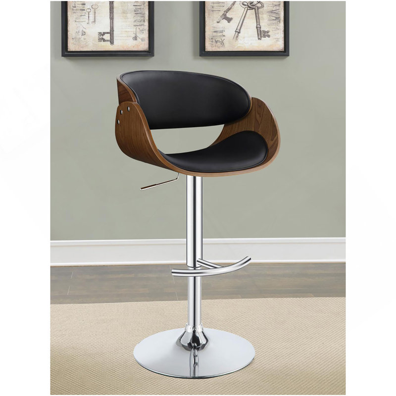Tabouret de bar réglable noir et chrome