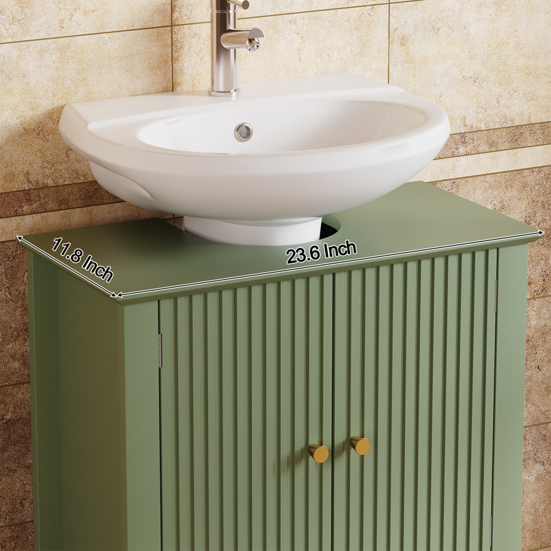 Modern Bathroom Sink Cabinet With Removable Shelf, Green